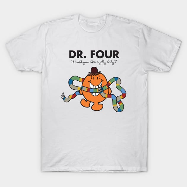 Dr. Four - Would you like a Jelly Baby? T-Shirt by MikesStarArt